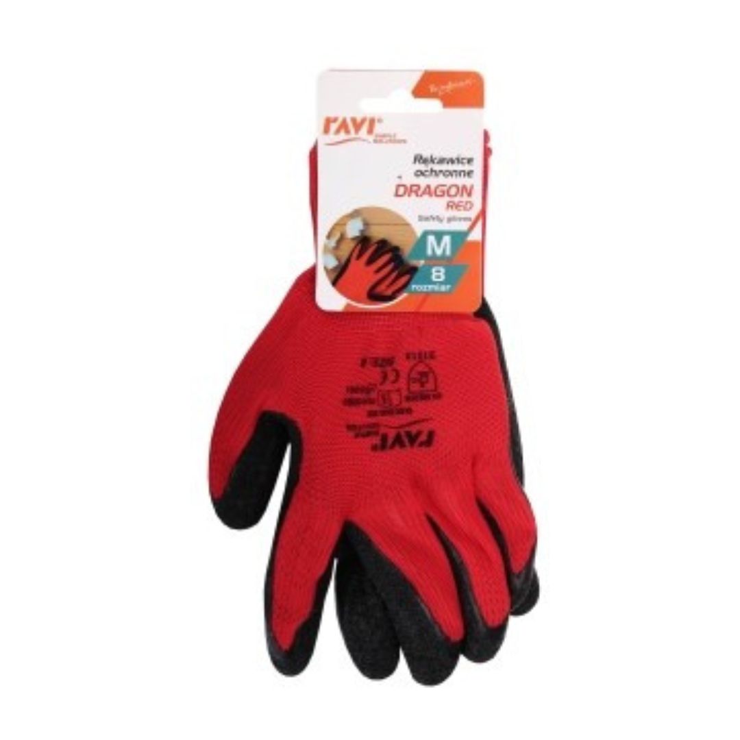 Darba cimdi Dragon red 8 izmērs 1pāris