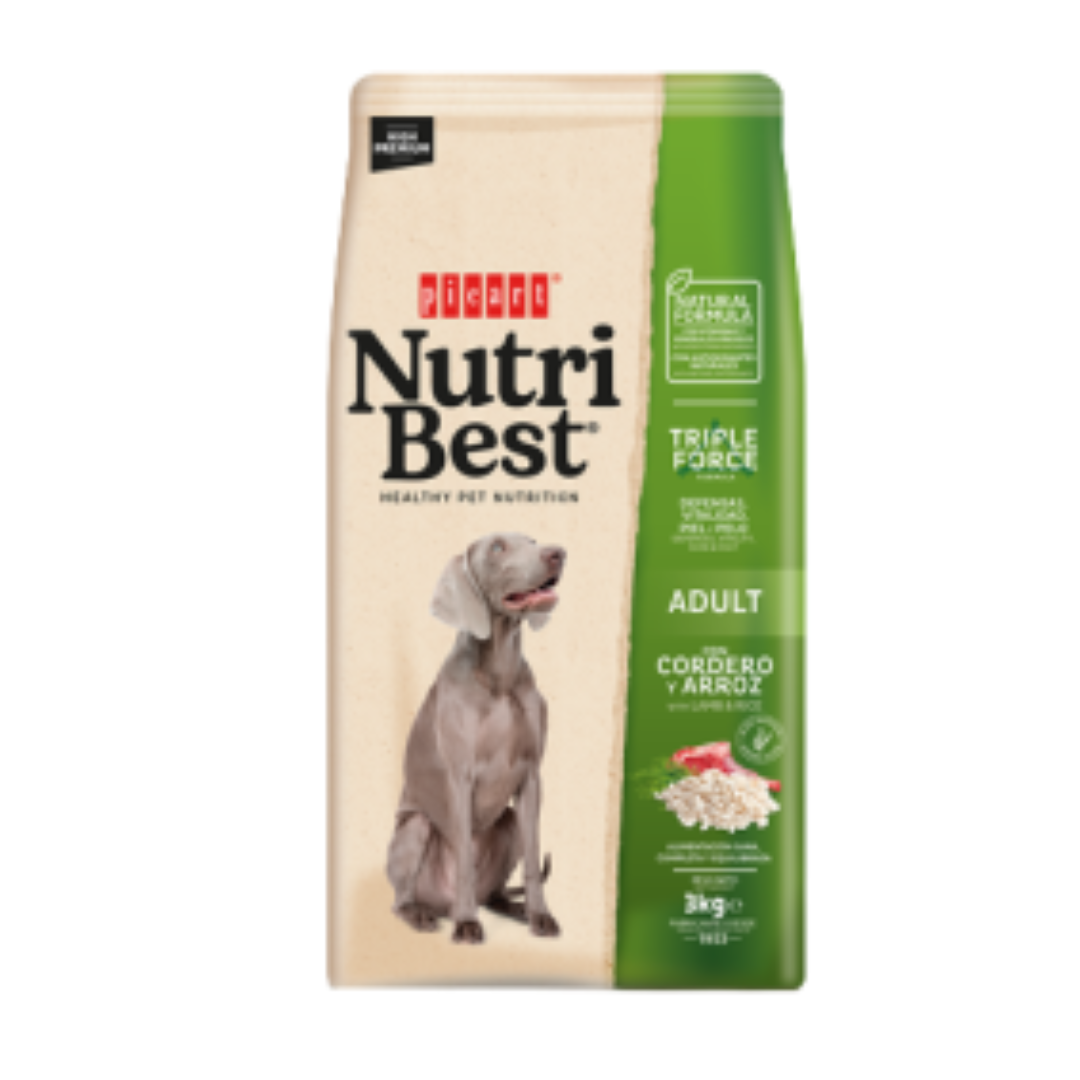 Suņu barība Nutribest ar jēru un rīsiem 15kg