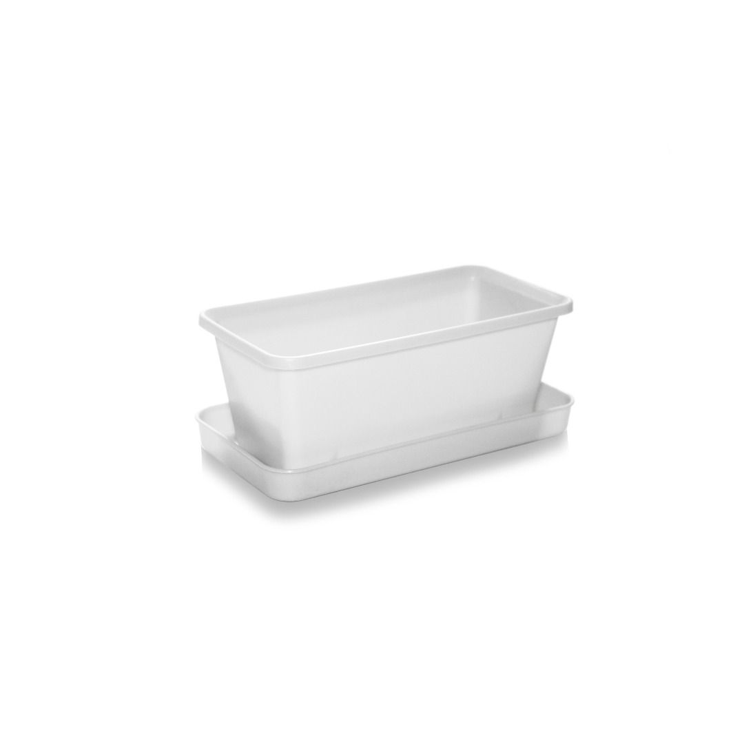 Dēstu kastīte ar paliktni balta 20.5cm