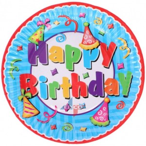 Šķīvīši ballītei Happy Birthday 18cm 1pac.