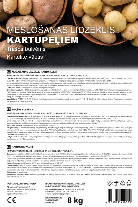 Mēslojums kartupeļiem 8kg