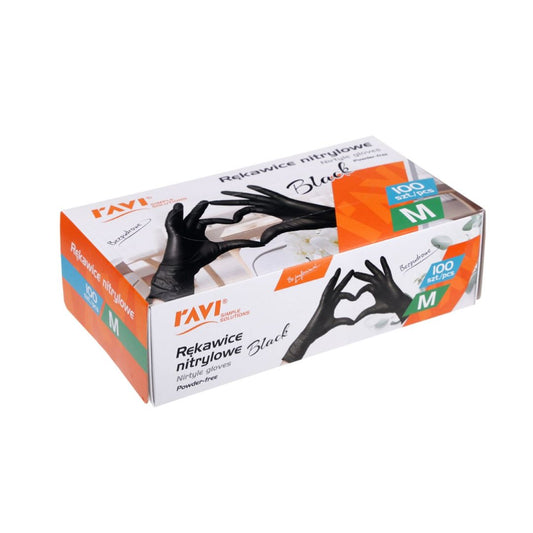 Cimdi gumijas L izmērs melni 100gab