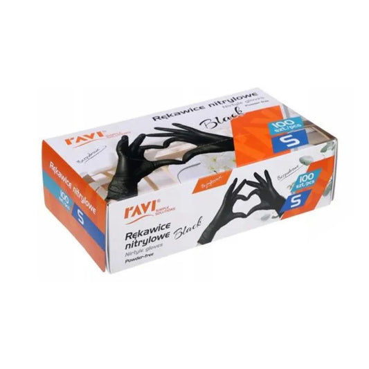 Cimdi gumijas S izmērs melni 100gab