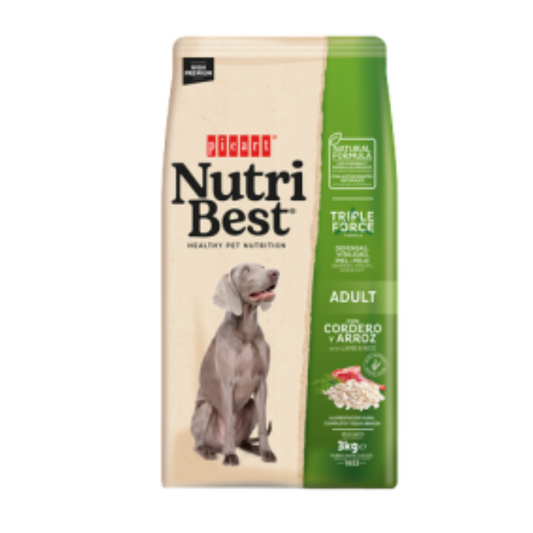Suņu barība Nutribest ar jēru un rīsiem 15kg