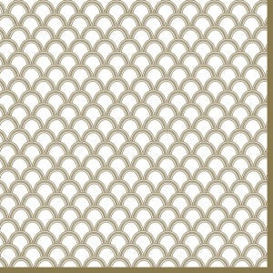 Salvetes ornaments Gold Arches with Dots White 1pac